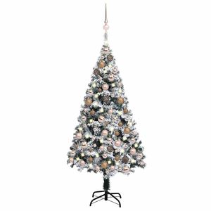 vidaXL Artificial Pre-lit Christmas Tree with Ball Set Green 150 cm PVC