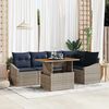 vidaXL Garden Dining Set with Cushion 6 pcs Grey and Navy
