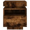 vidaXL Bedside Cabinet with LED Lights Smoked Oak 40x39x48.5 cm