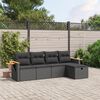 vidaXL 5 Piece Garden Sofa Set with Cushions Grey Poly Rattan