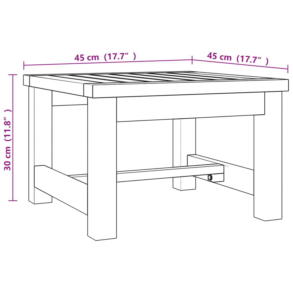 vidaXL Coffee Table 45x45x30 cm Solid Wood Teak