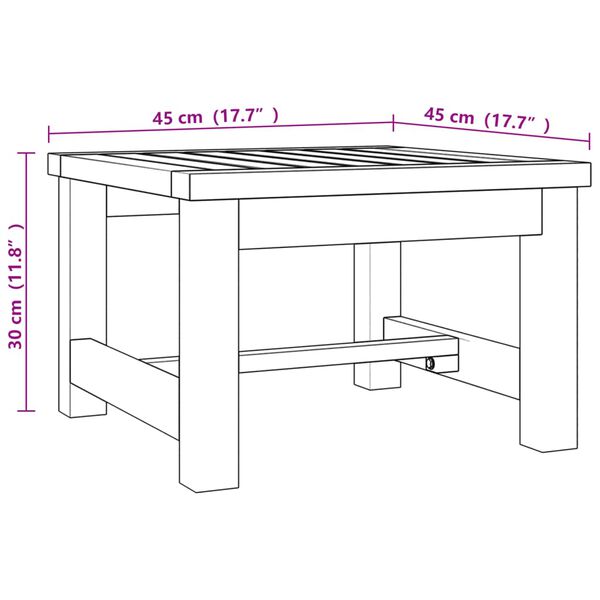 vidaXL Coffee Table 45x45x30 cm Solid Wood Teak