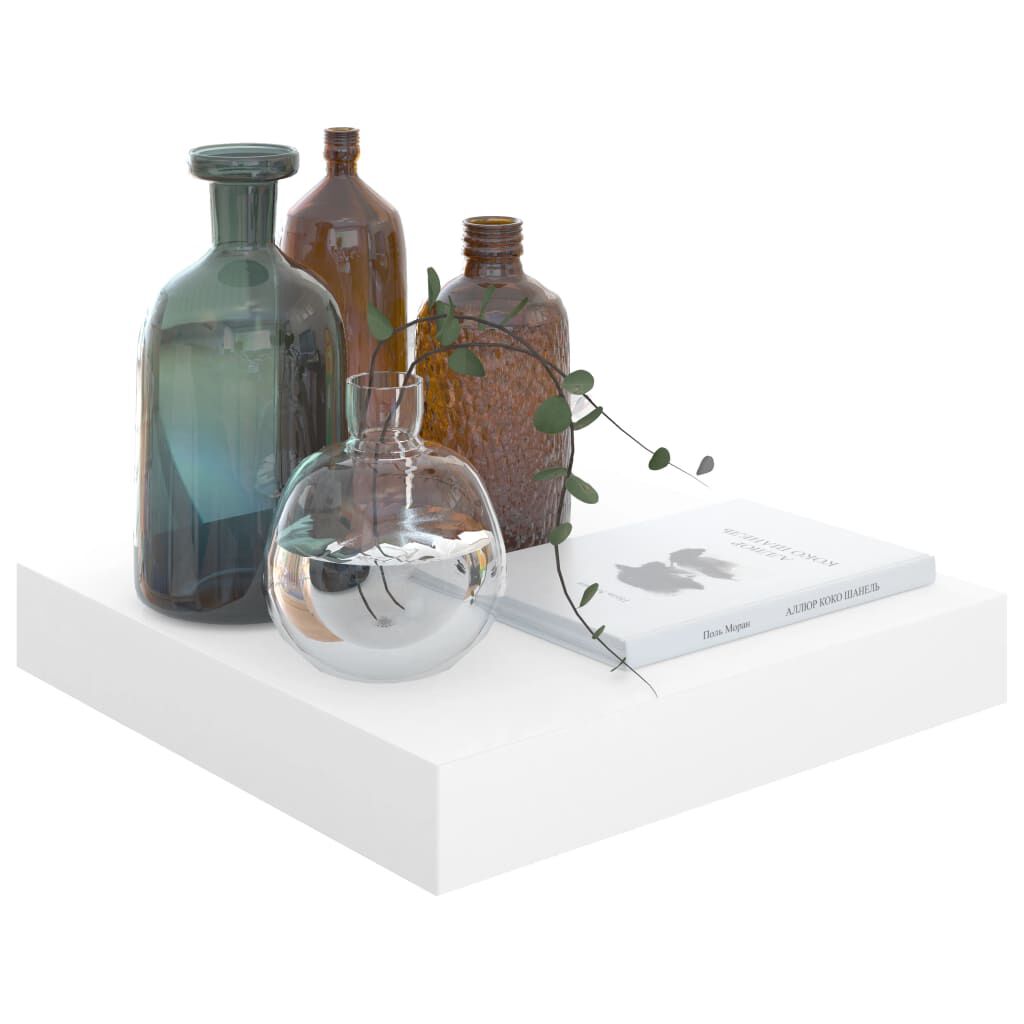 vidaXL Floating Wall Shelf High Gloss White 23x23.5x3.8 cm MDF