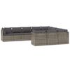 vidaXL 10 Piece Garden Lounge Set with Cushions Grey Poly Rattan