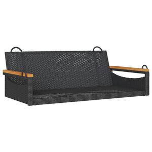 vidaXL Swing Bench Black 109x62x40 cm Poly Rattan