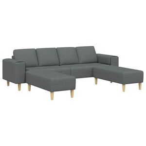 vidaXL Sofa Set Dark grey Fabric