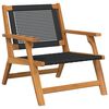 vidaXL Garden Chairs with Table 3 pcs Black Solid Acacia Wood