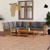 vidaXL 5 Piece Garden Lounge Set with Cushion Solid Acacia Wood