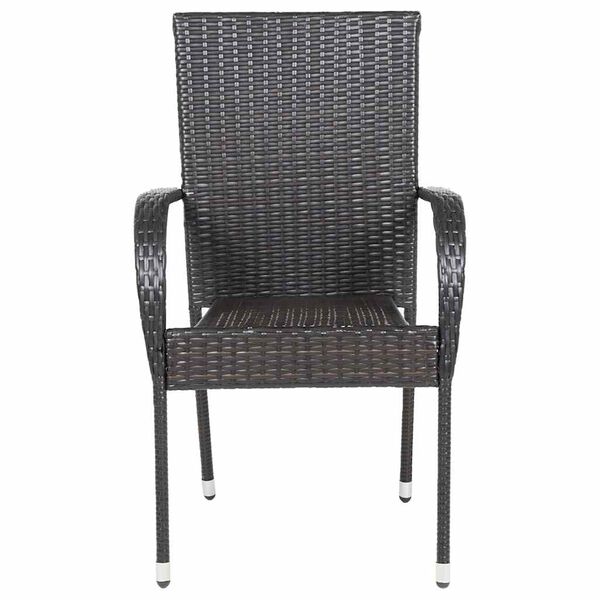 vidaXL Stackable Outdoor Chairs 6 pcs Poly Rattan Brown