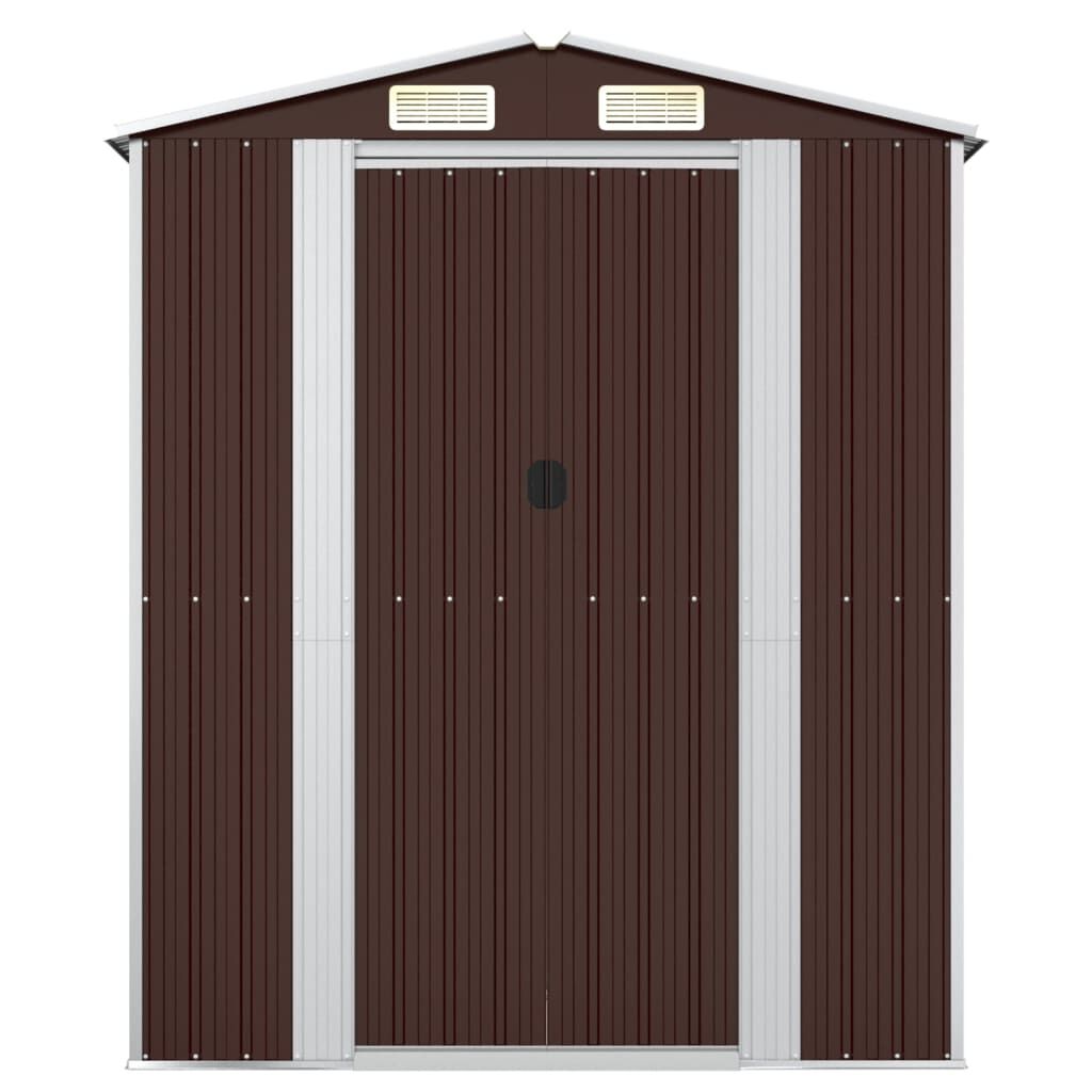 vidaXL Garden Shed Dark Brown 192x108x223 cm Galvanised Steel