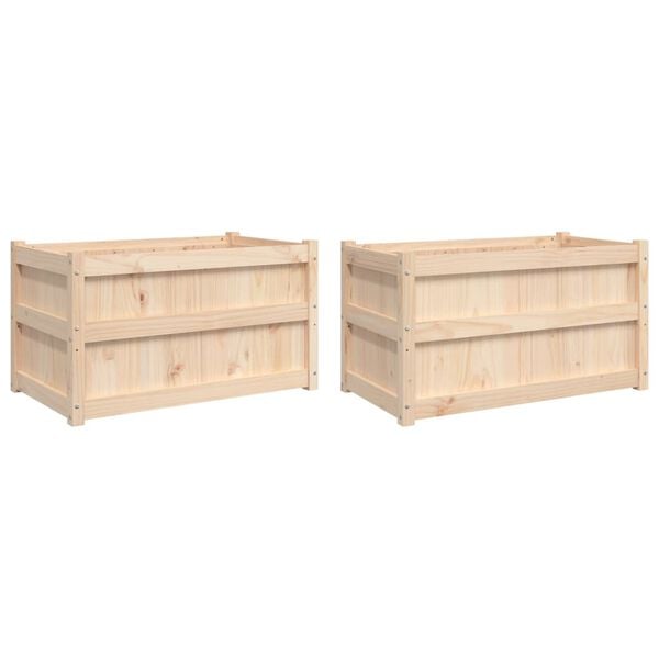 vidaXL Garden Planters 2 pcs Solid Wood Pine