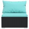 vidaXL 4 Piece Garden Lounge Set with Cushions Black Poly Rattan