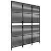 vidaXL Room Divider 3 Panels Black Poly Rattan