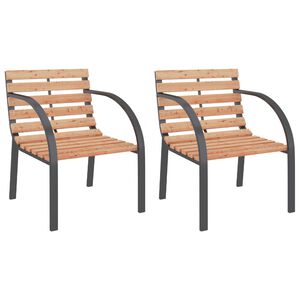 vidaXL Garden Chairs 2 pcs Wood