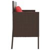 vidaXL Garden Bench with Cushions Brown Poly Rattan