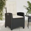 vidaXL Reclining Garden Chair with Cushions Black Poly Rattan