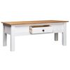 vidaXL Coffee Table White 100x60x43.5 cm Solid Pine Wood Panama Range