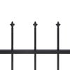 vidaXL Garden Fence with Spear Top Steel 714.5x150 cm Black