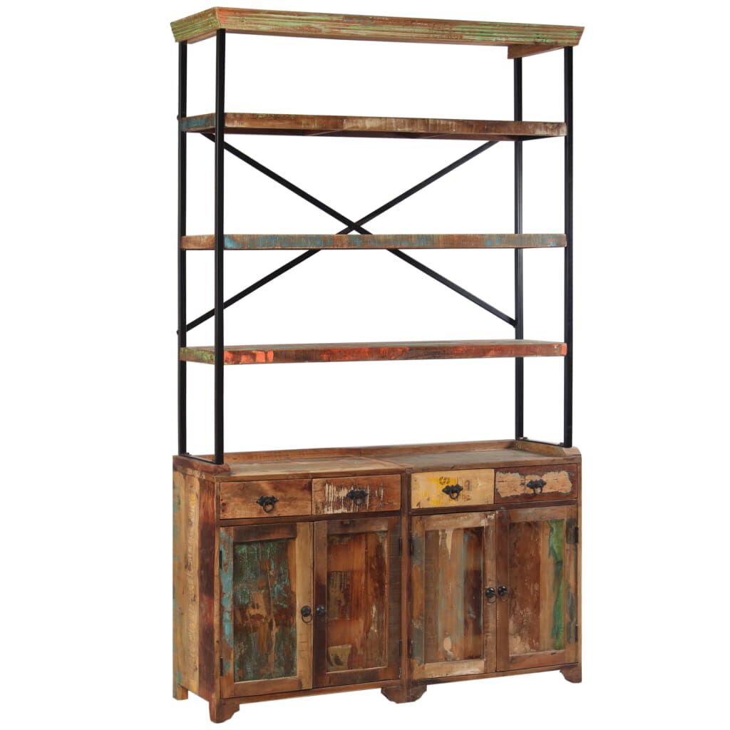 vidaXL Sideboard with Shelves Solid Reclaimed Wood 120x35x200 cm
