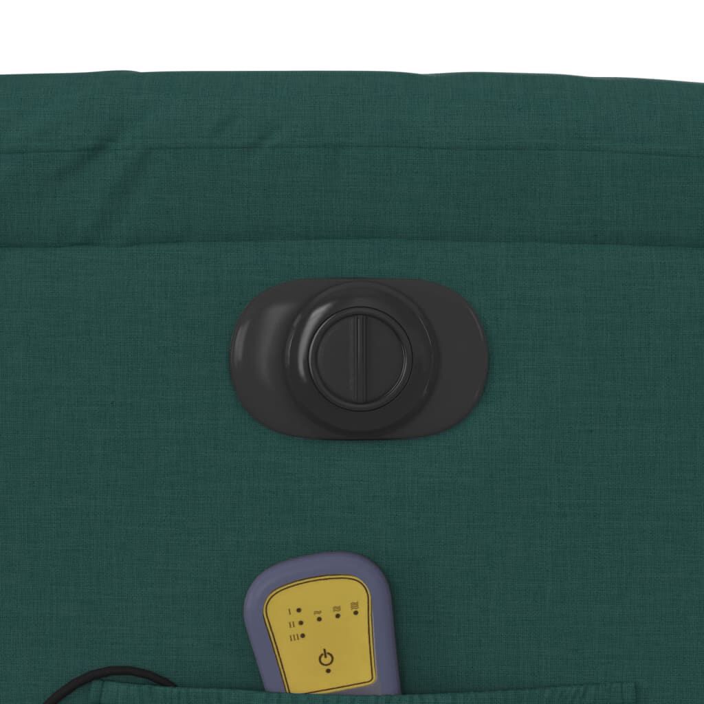 vidaXL Electric Massage Recliner Chair Dark Green Fabric