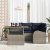 vidaXL Garden Sofa Set with Cushion Manual 5 pcs Grey and navy blue