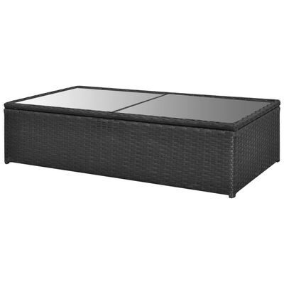 vidaXL 4 Piece Garden Lounge Set with Cushions Poly Rattan Black