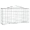vidaXL Arched Gabion Baskets 4 pcs 200x50x100/120 cm Galvanised Iron