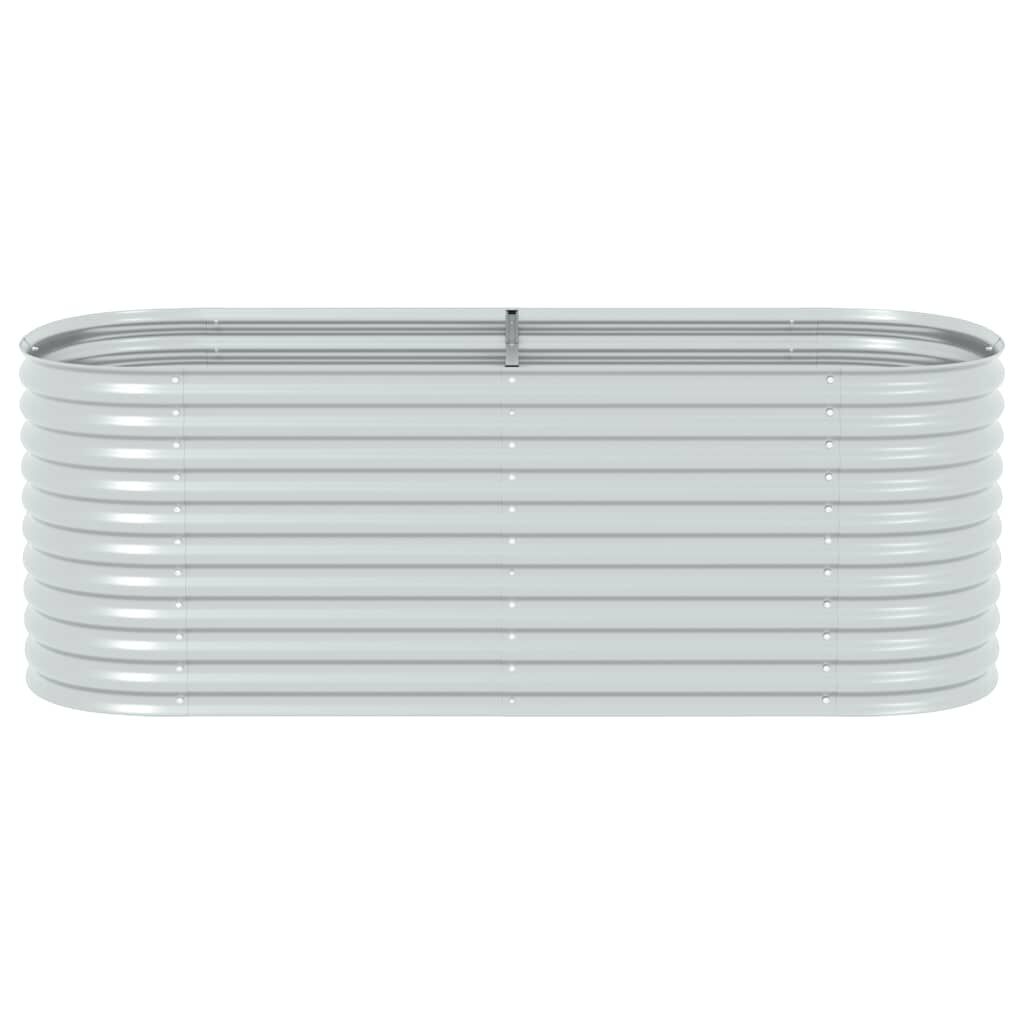vidaXL Garden Raised Bed 240x80x81 cm Galvanised Steel Silver