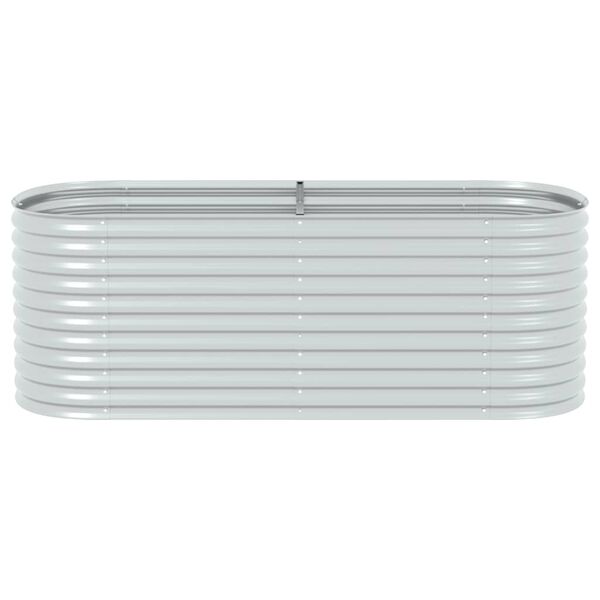 vidaXL Garden Raised Bed 240x80x81 cm Galvanised Steel Silver
