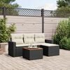 vidaXL 5 Piece Garden Sofa Set with Cushions Black Poly Rattan