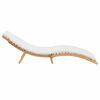 vidaXL Sun Lounger Cream white 188 x 55 x 59 cm Solid teak wood