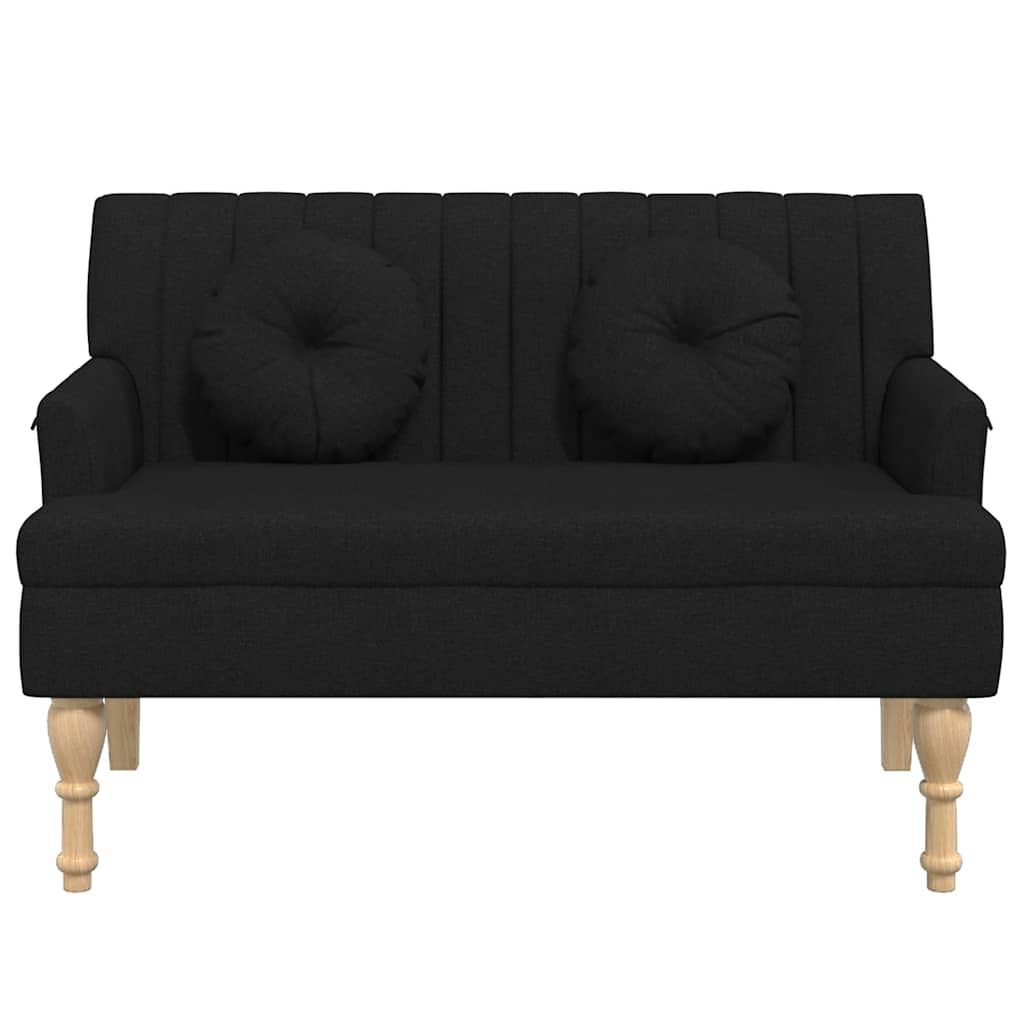vidaXL Bench with Cushions Black 113x64.5x75.5 cm Fabric