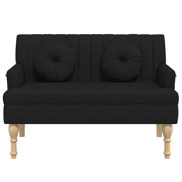 vidaXL Bench with Cushions Black 113x64.5x75.5 cm Fabric