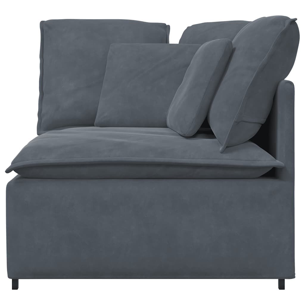 vidaXL Modular Sofa Corner Module with Cushions Dark Grey 100 cm