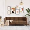 vidaXL Sofa 2-Seater Brown Faux Suede Leather