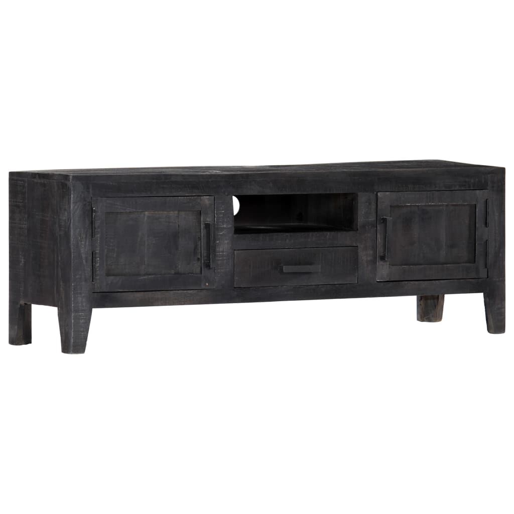 vidaXL TV Cabinet Black 118x30x40 cm Solid Mango Wood