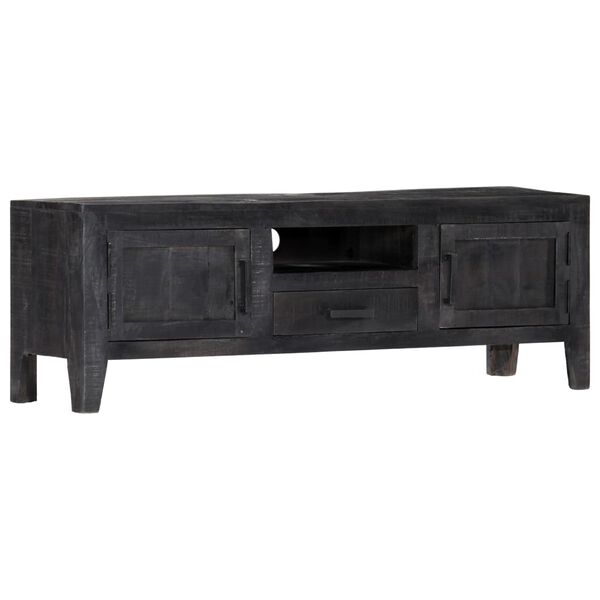 vidaXL TV Cabinet Black 118x30x40 cm Solid Mango Wood