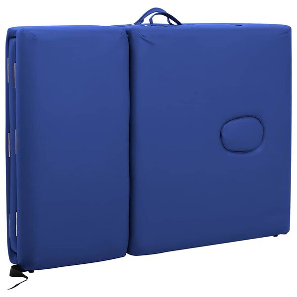 Blue Foldable Massage Table 4 Zones with Aluminium Frame