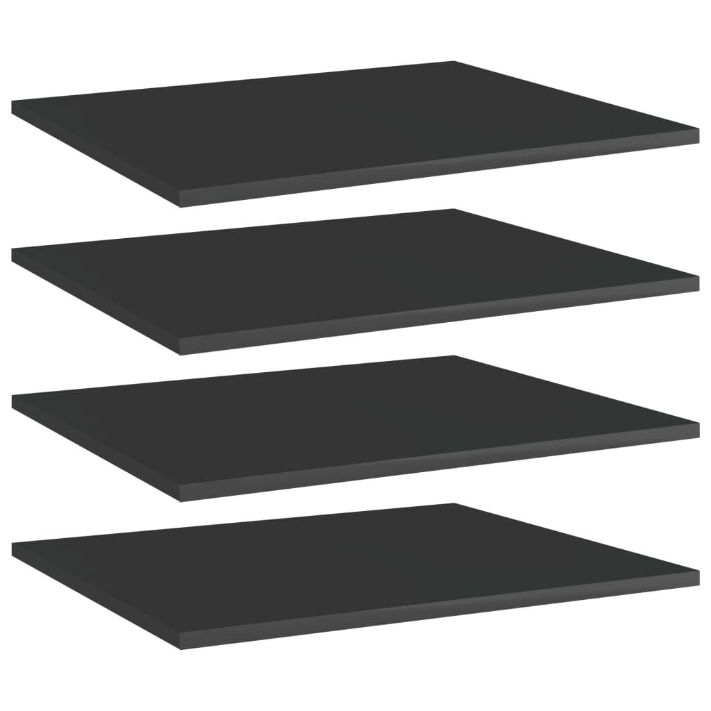 vidaXL Bookshelf Boards 4 pcs High Gloss Black 60x50x1.5 cm Engineered Wood