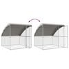 vidaXL Chicken Cage 3 pcs Silver 600 x 200 x 200 cm Steel and PE
