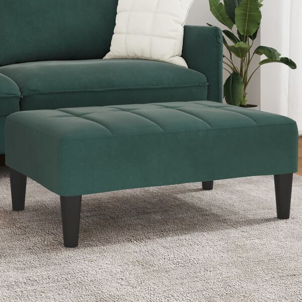 vidaXL Footstool Dark Green 77x55x31 cm Velvet