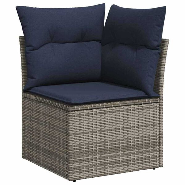 vidaXL Garden Sofa Set 9 pcs Grey 55 x 55 x 37 cm Poly rattan