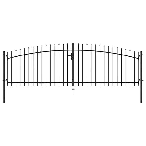 vidaXL Double Door Fence Gate with Spear Top 400x199.5 cm