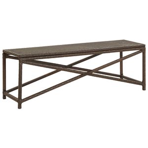 vidaXL Garden Bench 120 cm Poly Rattan Brown