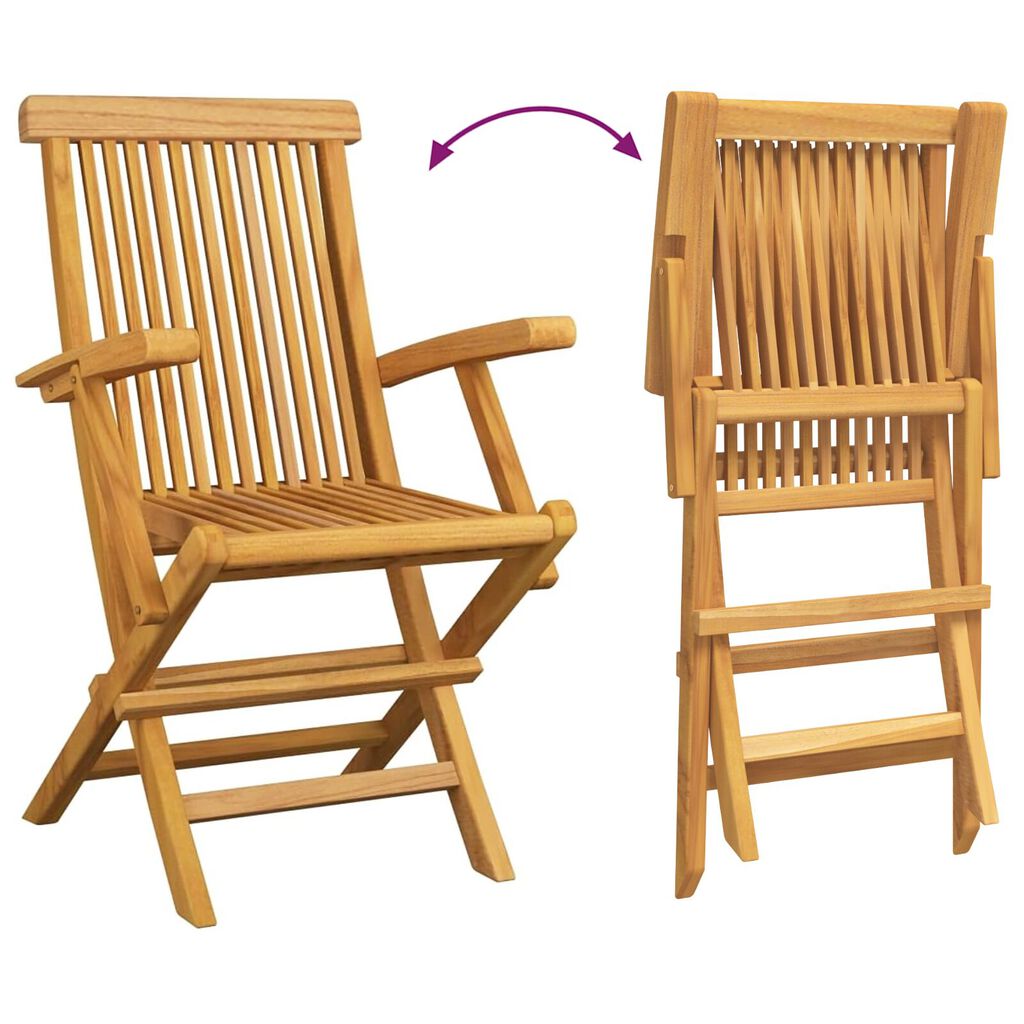 vidaXL 5 Piece Garden Dining Set Solid Wood Teak