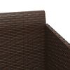vidaXL Sunbed with Cushions Brown 182x118x63 cm Poly Rattan