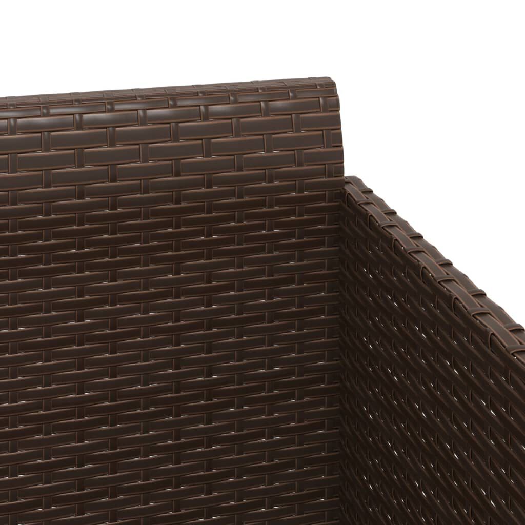 vidaXL Sunbed with Cushions Brown 182x118x63 cm Poly Rattan