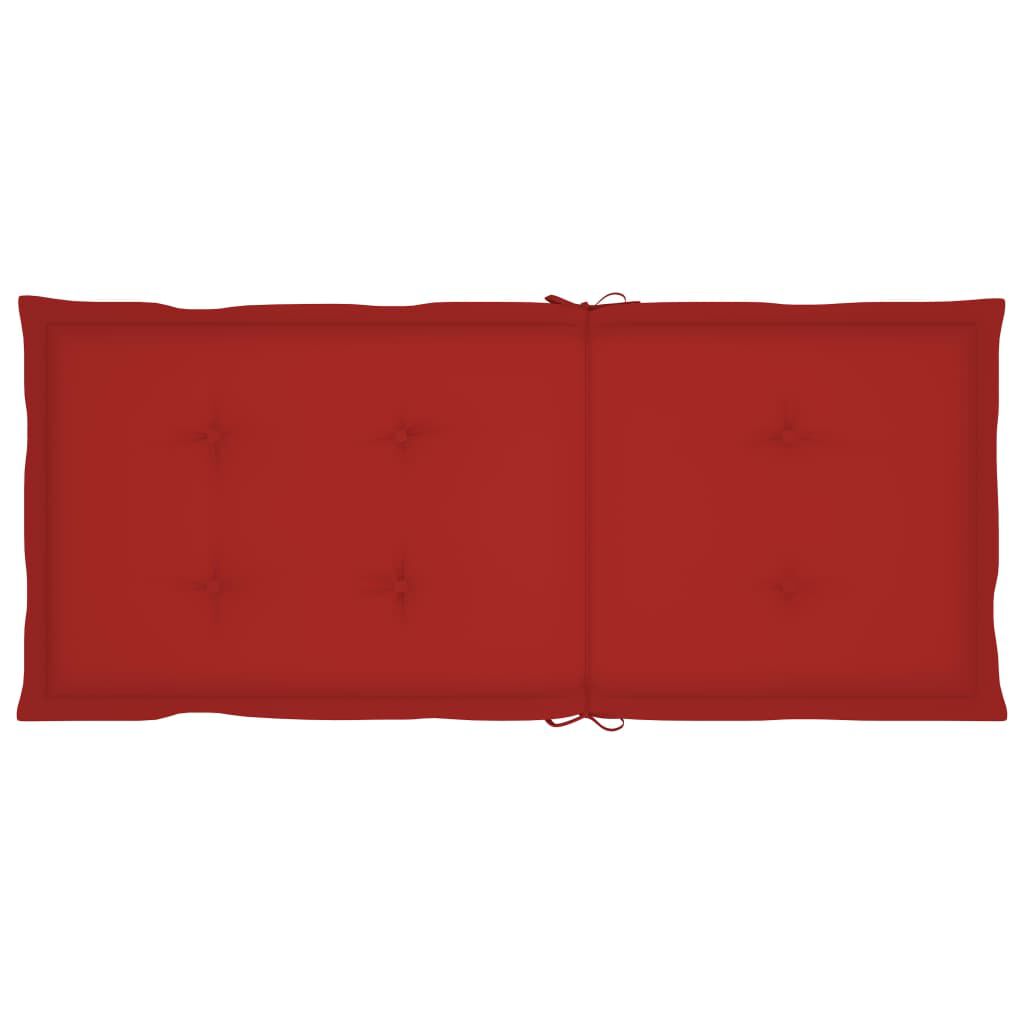 vidaXL Garden Chairs 4 pcs with Red Cushions Solid Teak Wood