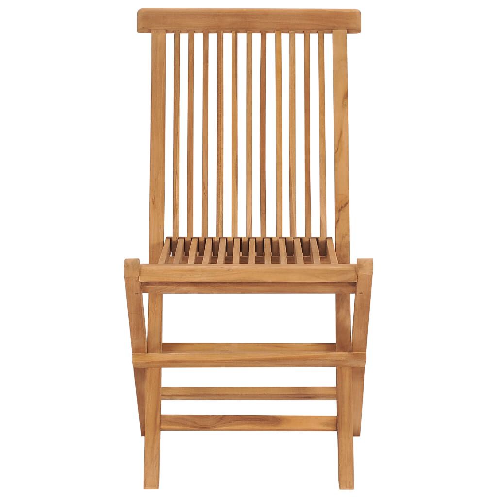vidaXL Folding Garden Chairs 2 pcs Solid Teak Wood