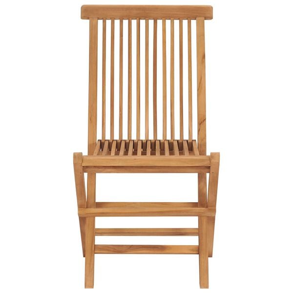 vidaXL Folding Garden Chairs 2 pcs Solid Teak Wood